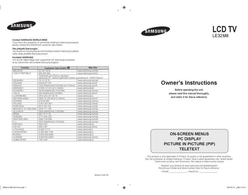 Samsung LE32M8 User manual