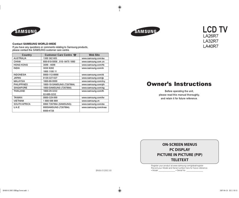 Samsung LA26R7 User manual Samsung LA26R7 User manual