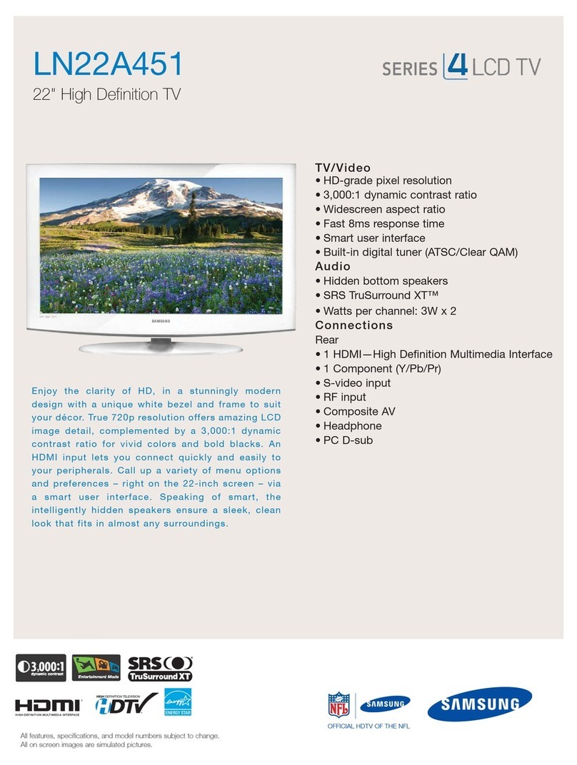 Samsung LN22A451 Specification sheet