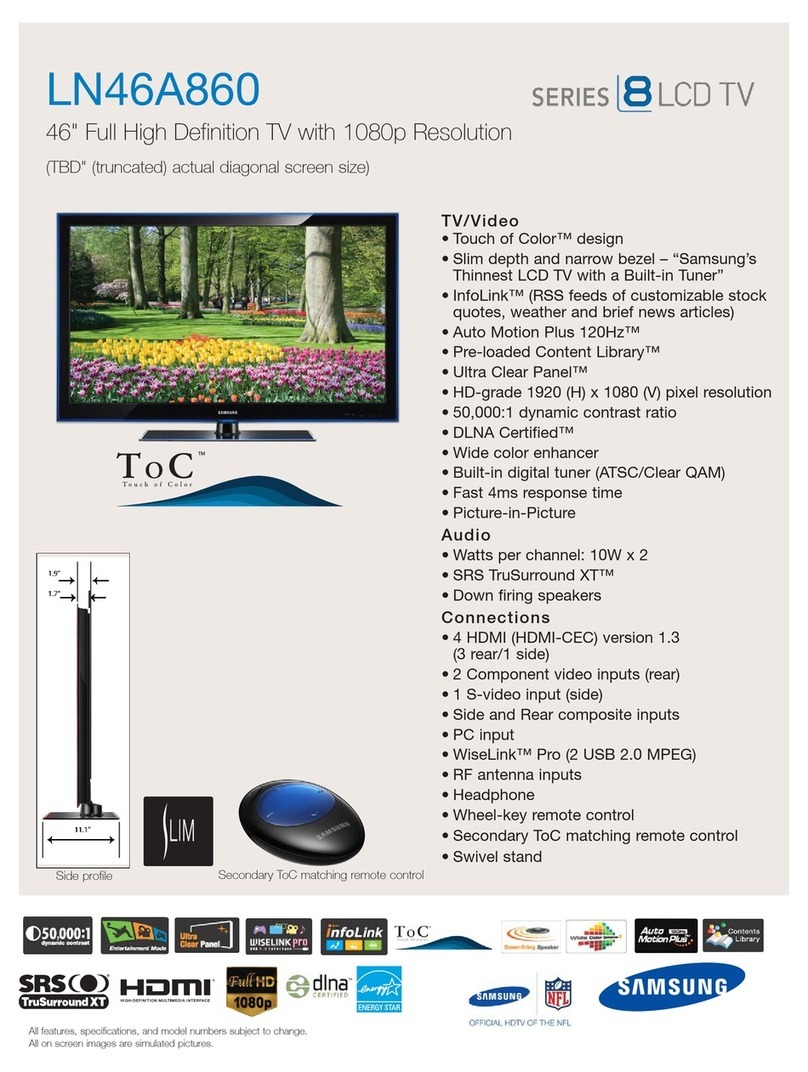 Samsung LN46A860 - 46" LCD TV User manual