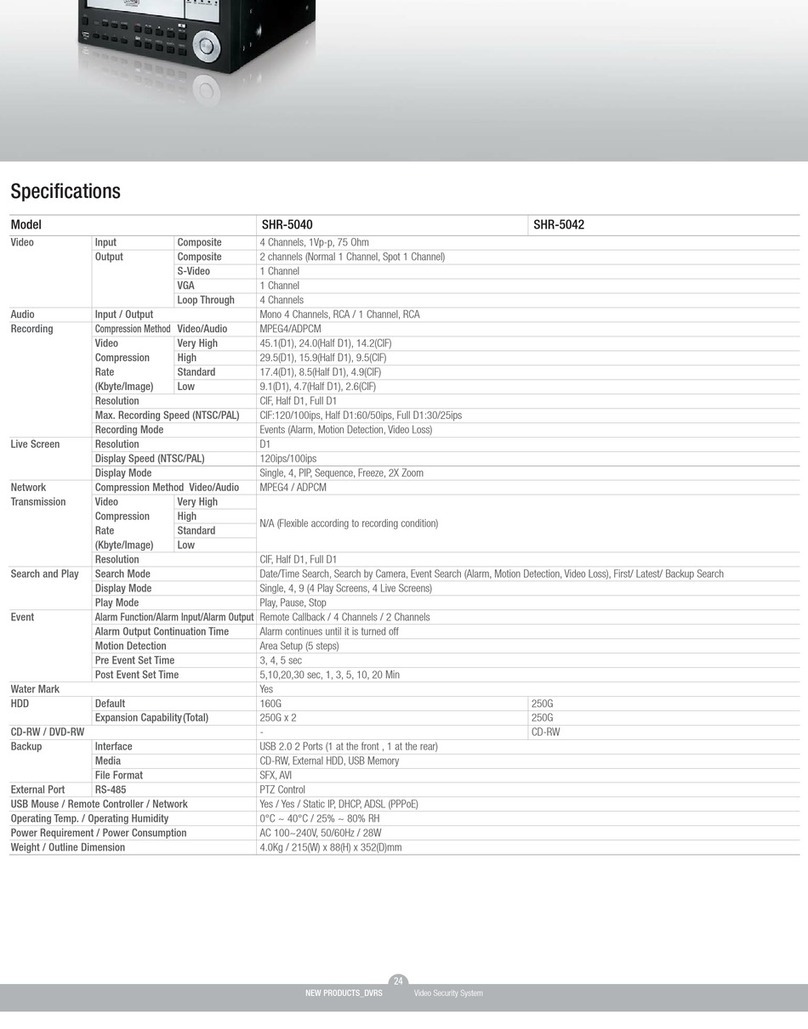 Samsung SHR-5042 Specifications