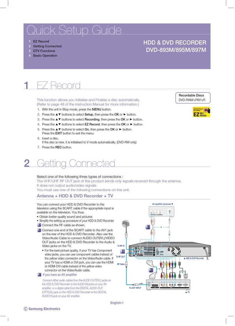 Samsung 895M Quick setup guide
