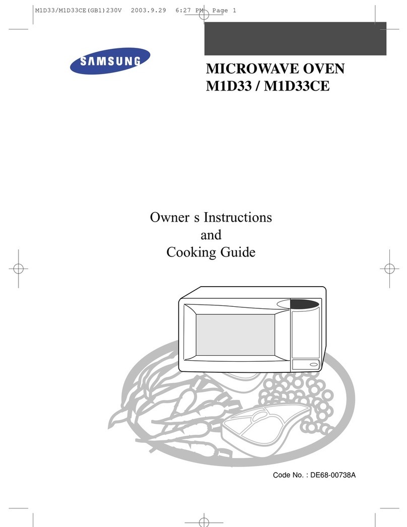Samsung M1D33 Owner's instructions and cooking guide