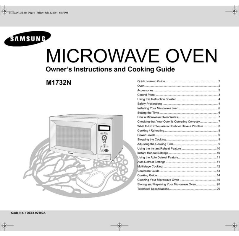 Samsung M1732N Owner's instructions and cooking guide