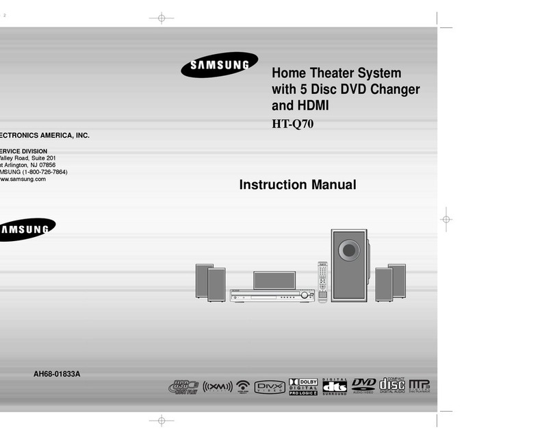 Samsung HTQ70 - XM Ready DVD Changer Home Theater... instruction manual