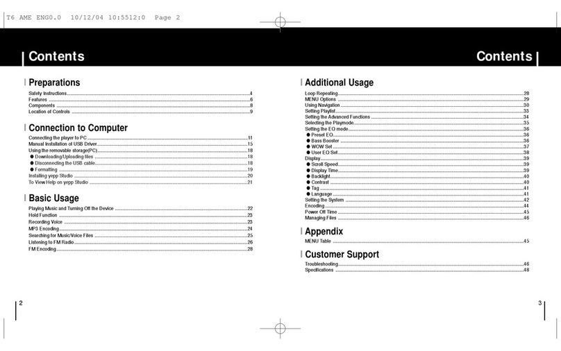 Samsung Yepp YP-T6X User manual