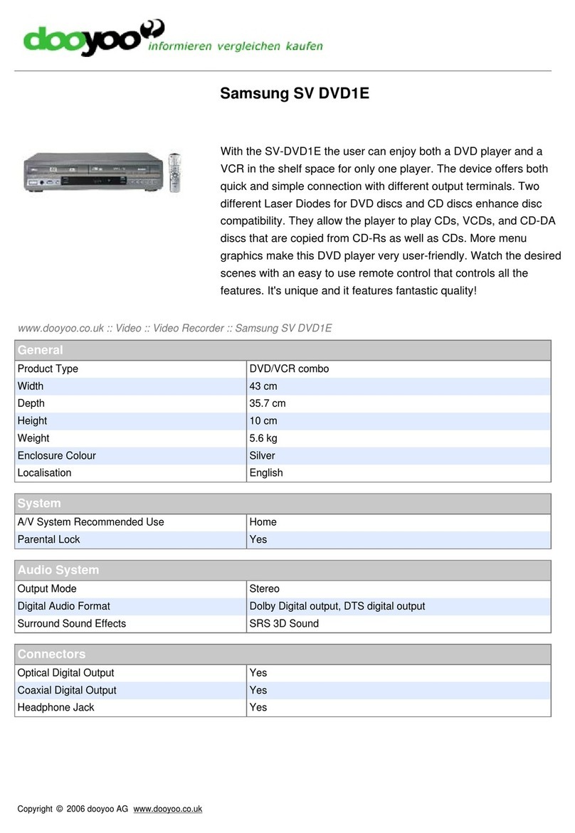 Samsung SV-DVD1E Specifications