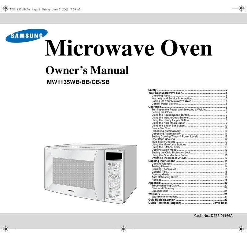 Samsung MW1135WB owner's manual