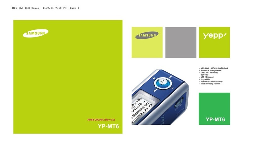 Samsung YP-MT6X - YEPP 512 MB Digital Player User manual