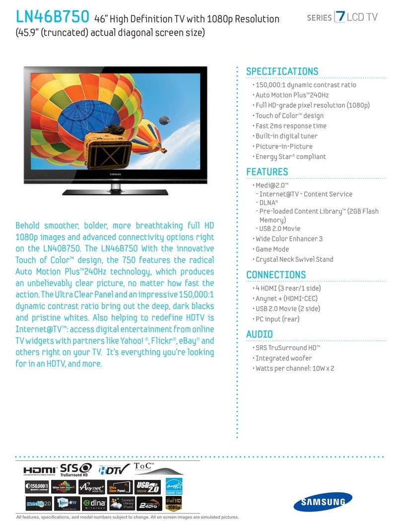 Samsung LN46B750 - 46" LCD TV User manual
