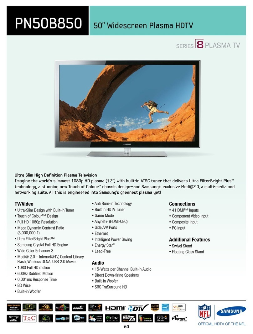 Samsung PN50B850 - 50" Plasma TV Owner's manual Samsung PN50B850 - 50" Plasma TV Owner's manual