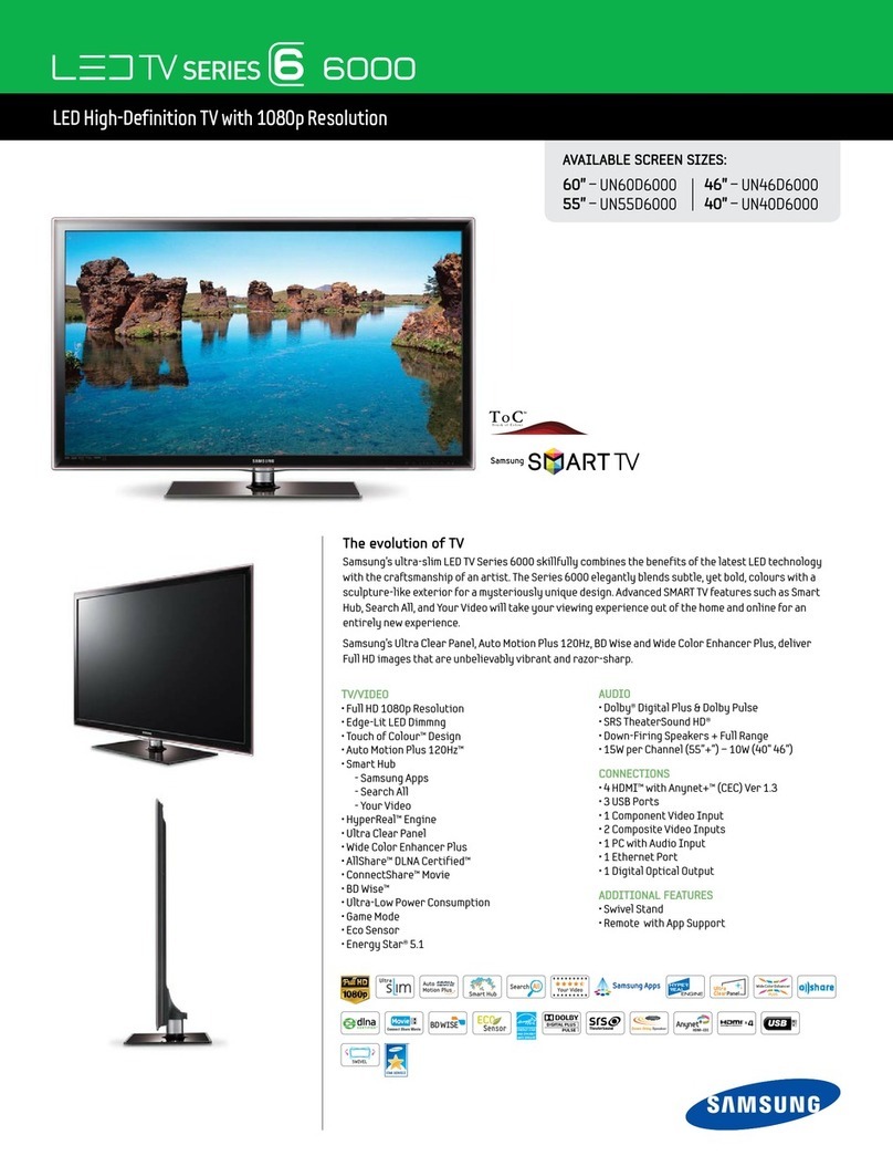Samsung Smart TV UN60D6000 User manual