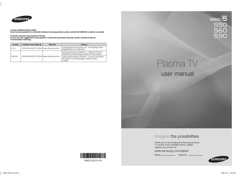 Samsung PN50B550T2F User manual