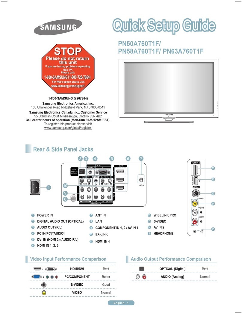 Samsung PN50A760TF User manual
