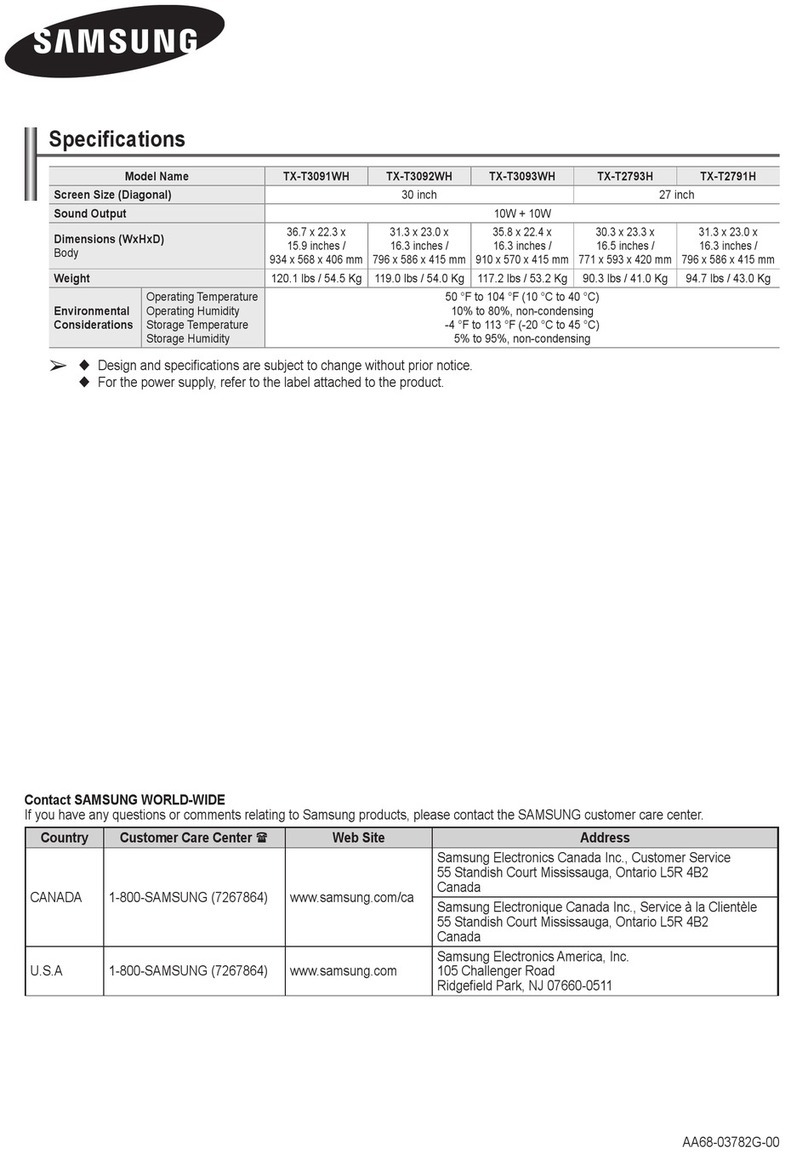 Samsung TX-T3091WH User manual