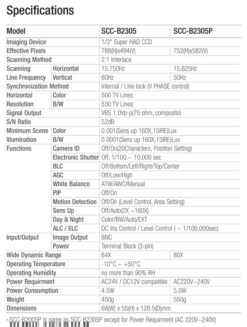 Samsung Scc-B2305 Specifications