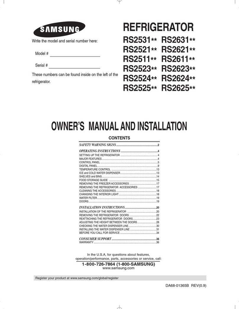 Samsung RS2531 series Owner's manual and installation