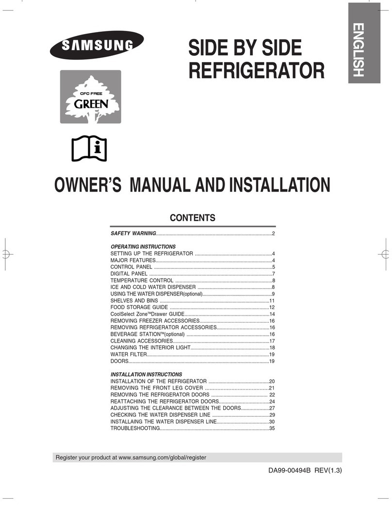 Samsung RS23FESW Safety guide