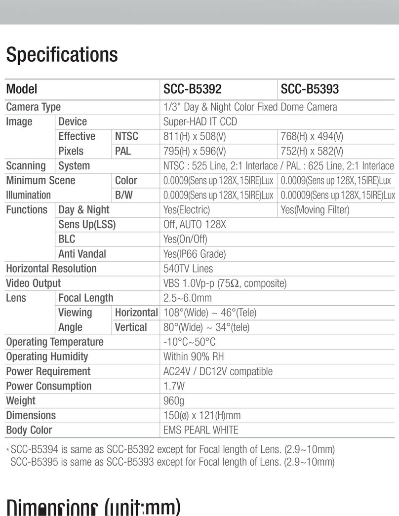 Samsung SCC-B5395 Specification sheet