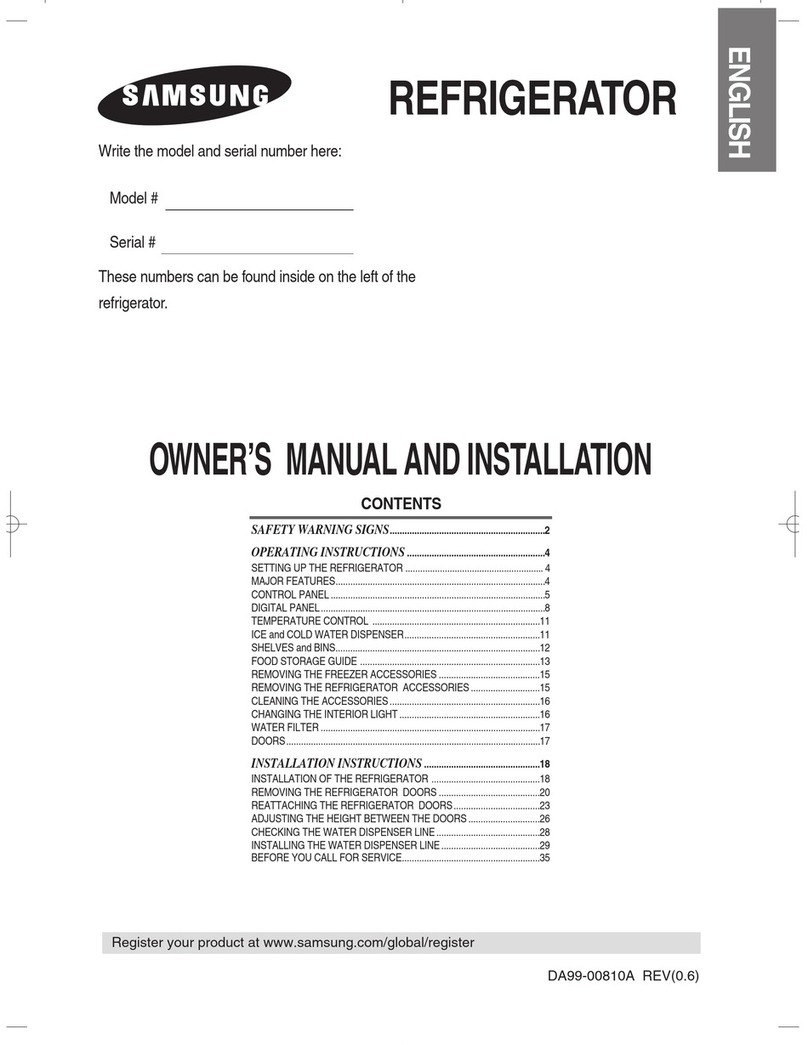 Samsung RS26WUNS Owner's manual and installation