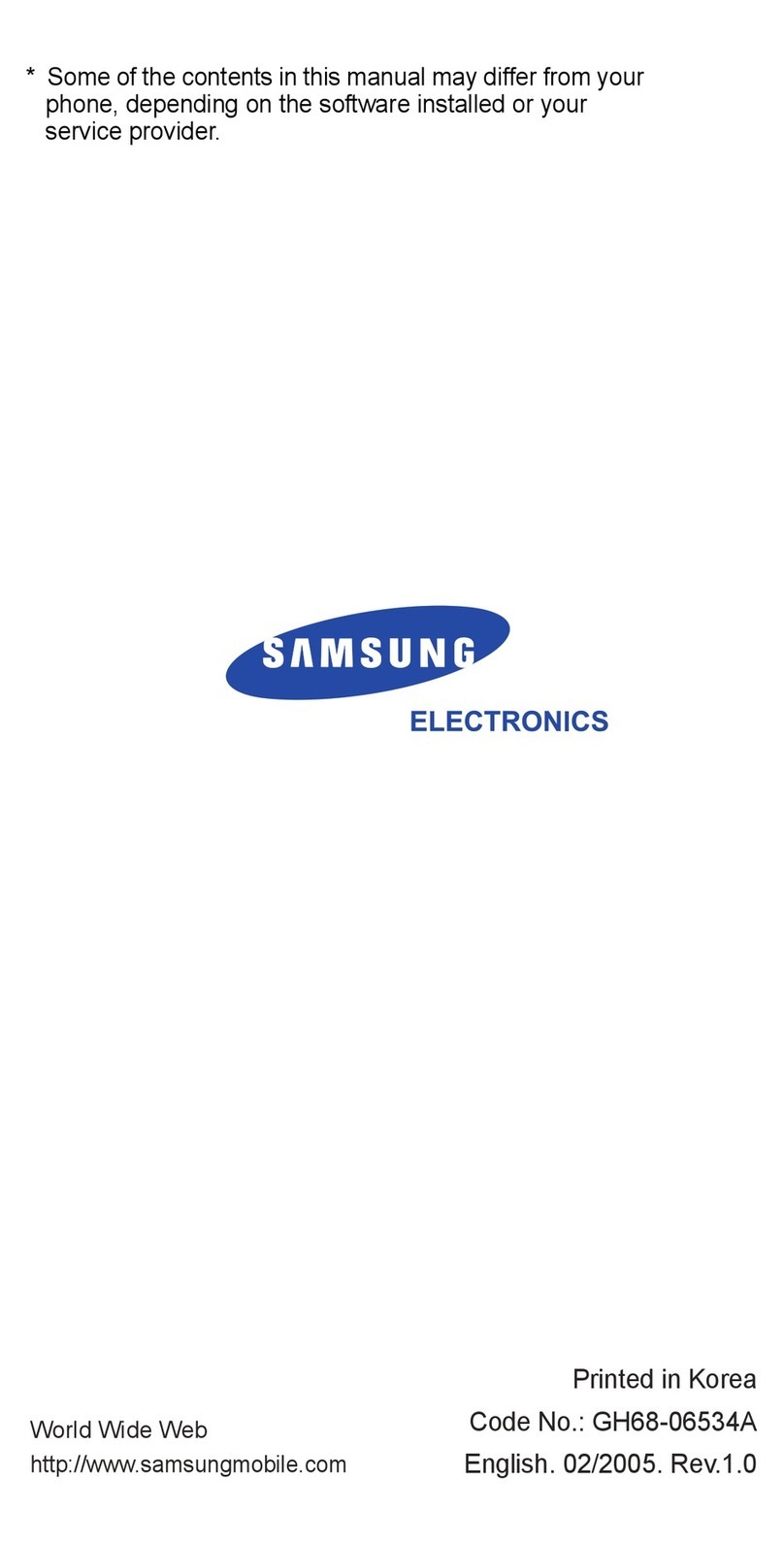 Samsung GH68-06534A User manual