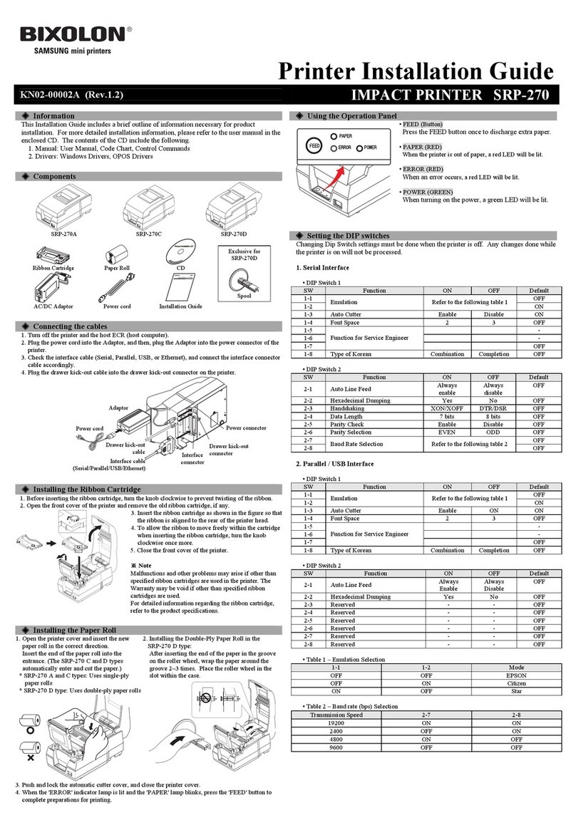 BIXOLON Bixolon SRP-270 User manual