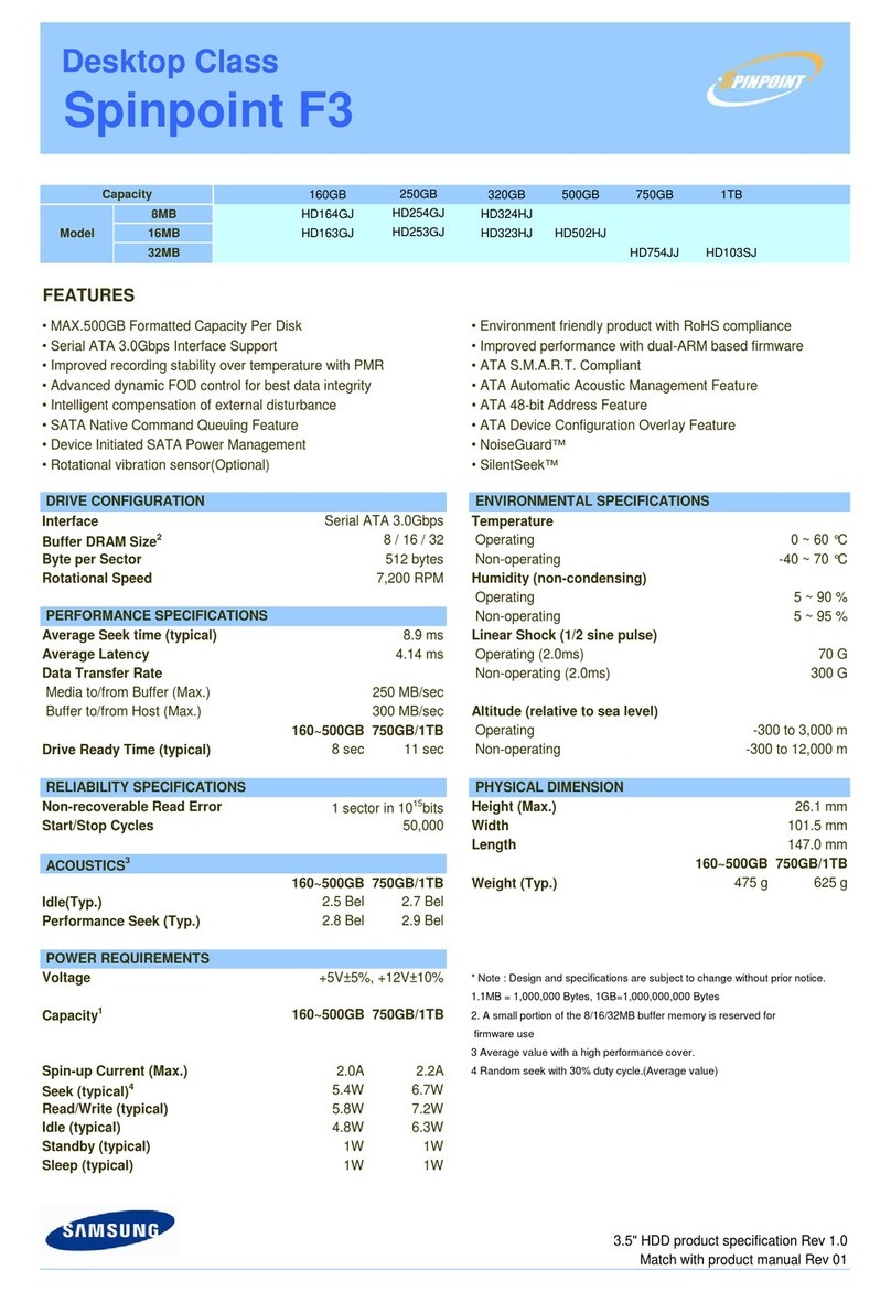 Seagate SPINPOINT F3 HD164GJ User manual