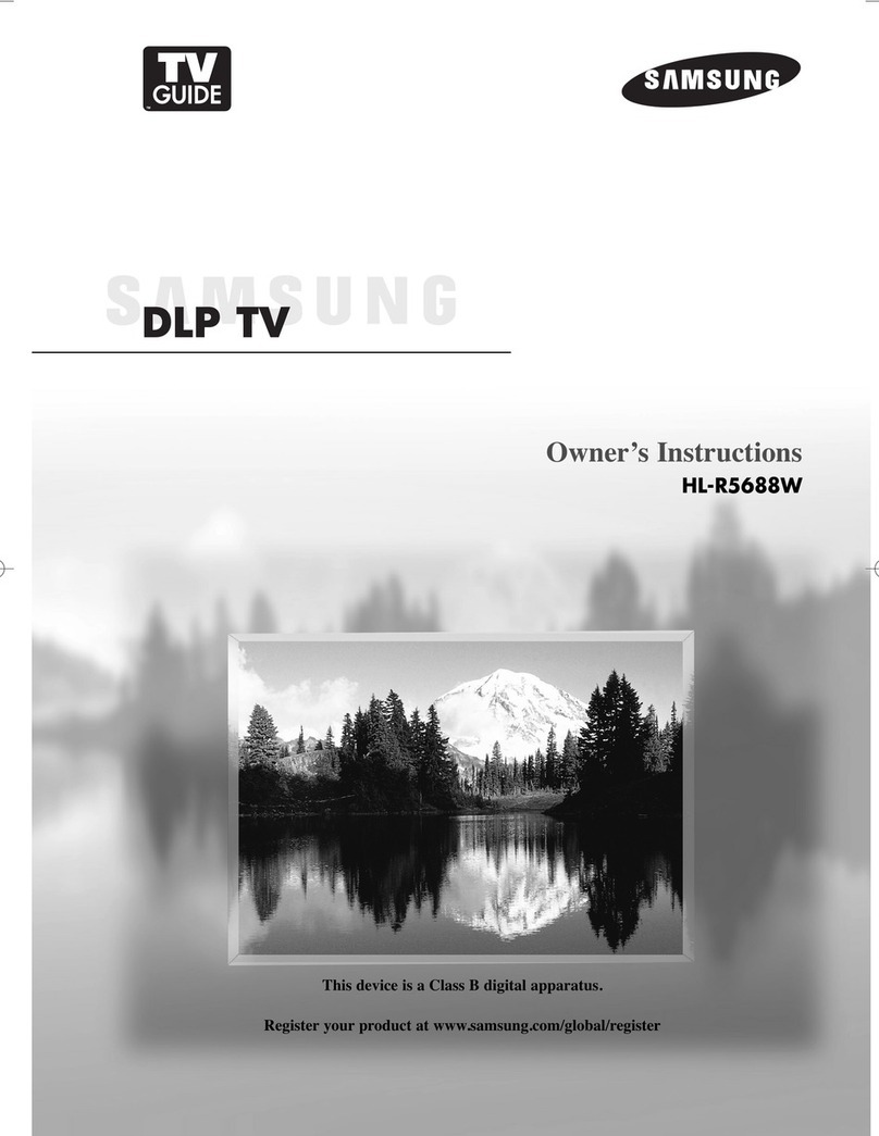 Samsung HL-R5688W - 56" Rear Projection TV User manual