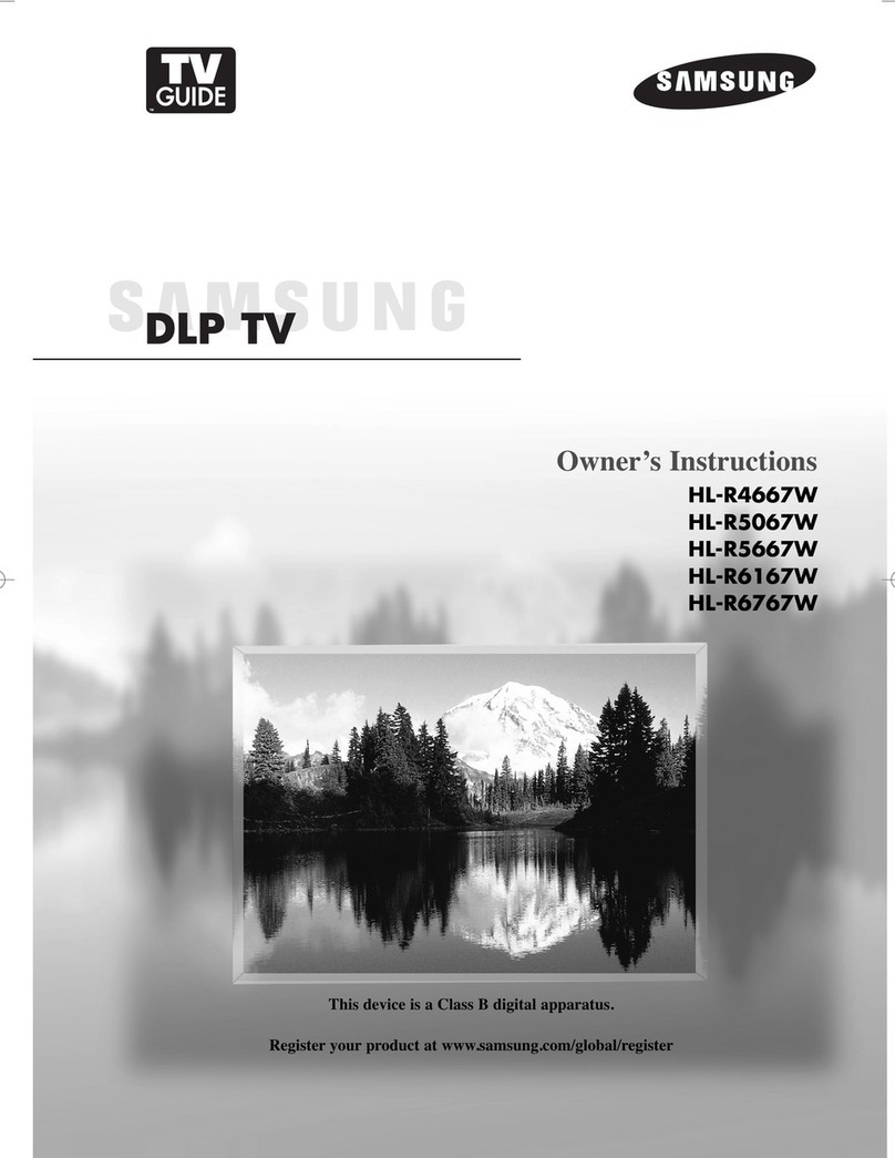 Samsung HL-R6767W - 67" Rear Projection TV User manual