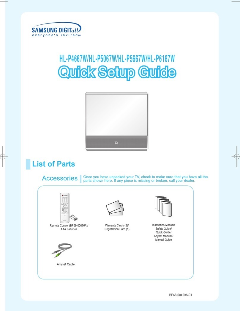 Samsung HLP4667W - 46" Rear Projection TV User manual
