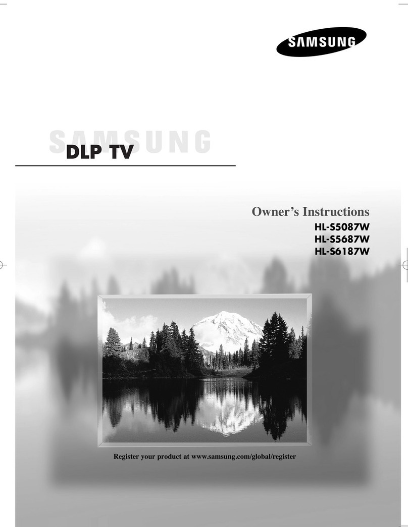 Samsung HL-S5087W - 50" Rear Projection TV Owner's instructions