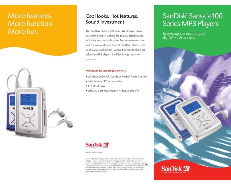 SanDisk Sansa e100 Series brochure