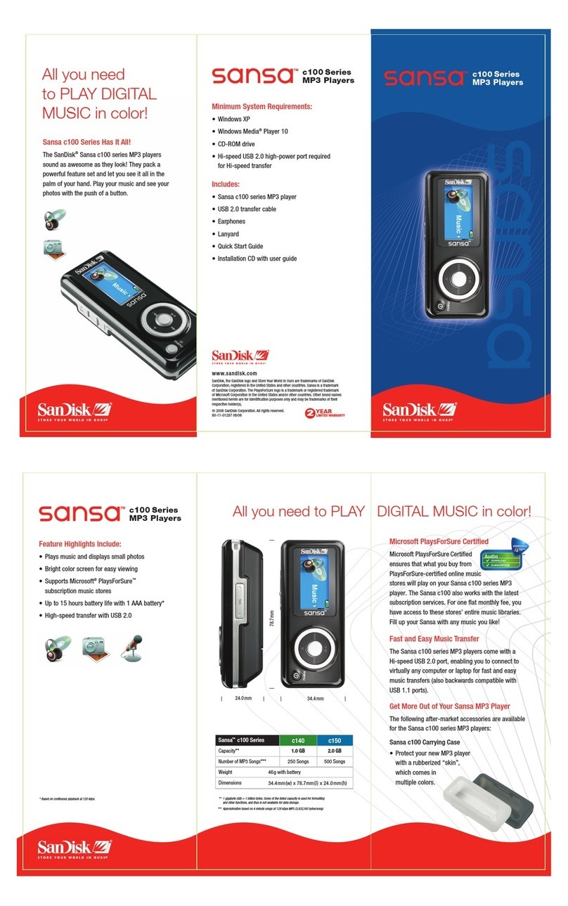 SanDisk Sansa C100 User manual SanDisk Sansa C100 User manual