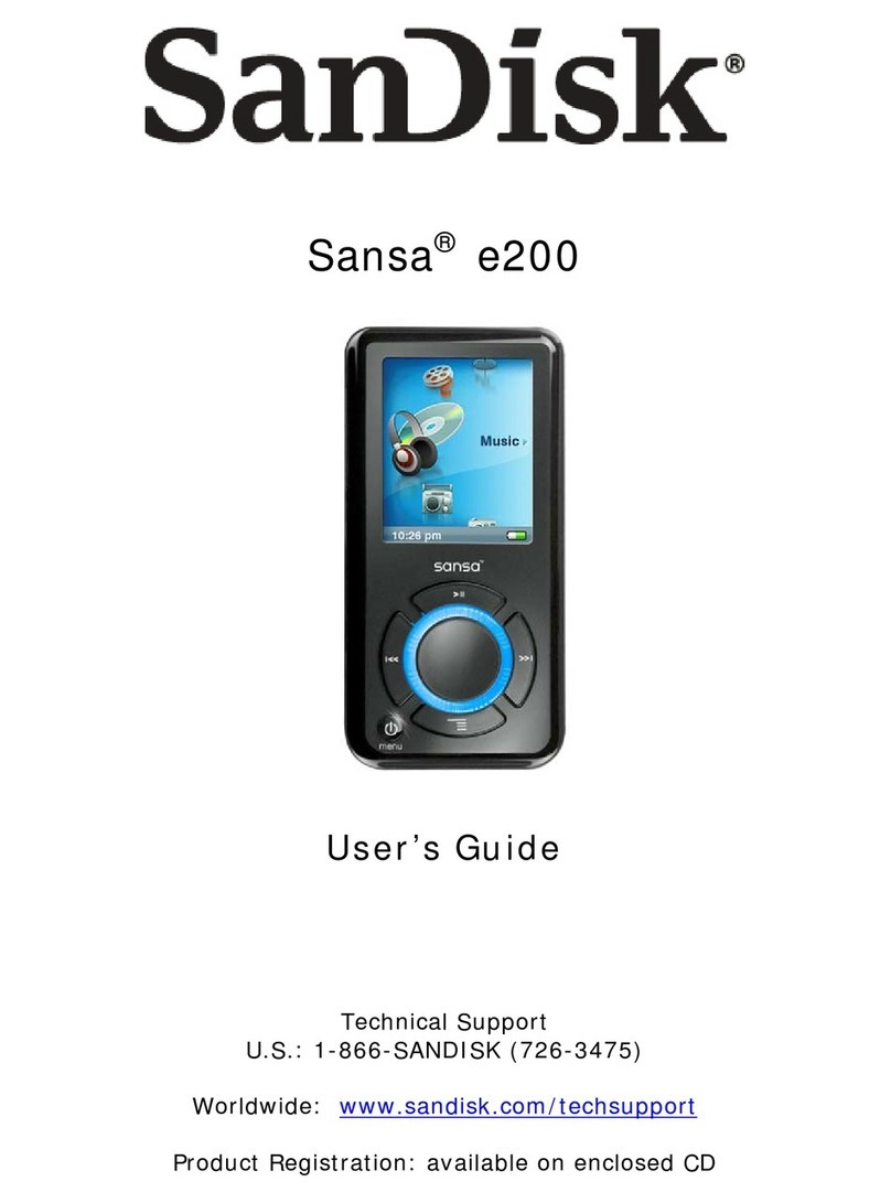 SanDisk Sansa e200 user guide