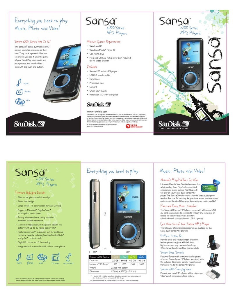 SanDisk Sansa e200 brochure