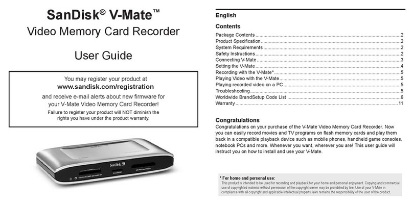 SanDisk V-Mate V-MateTM Video Memory Card Recorder user guide