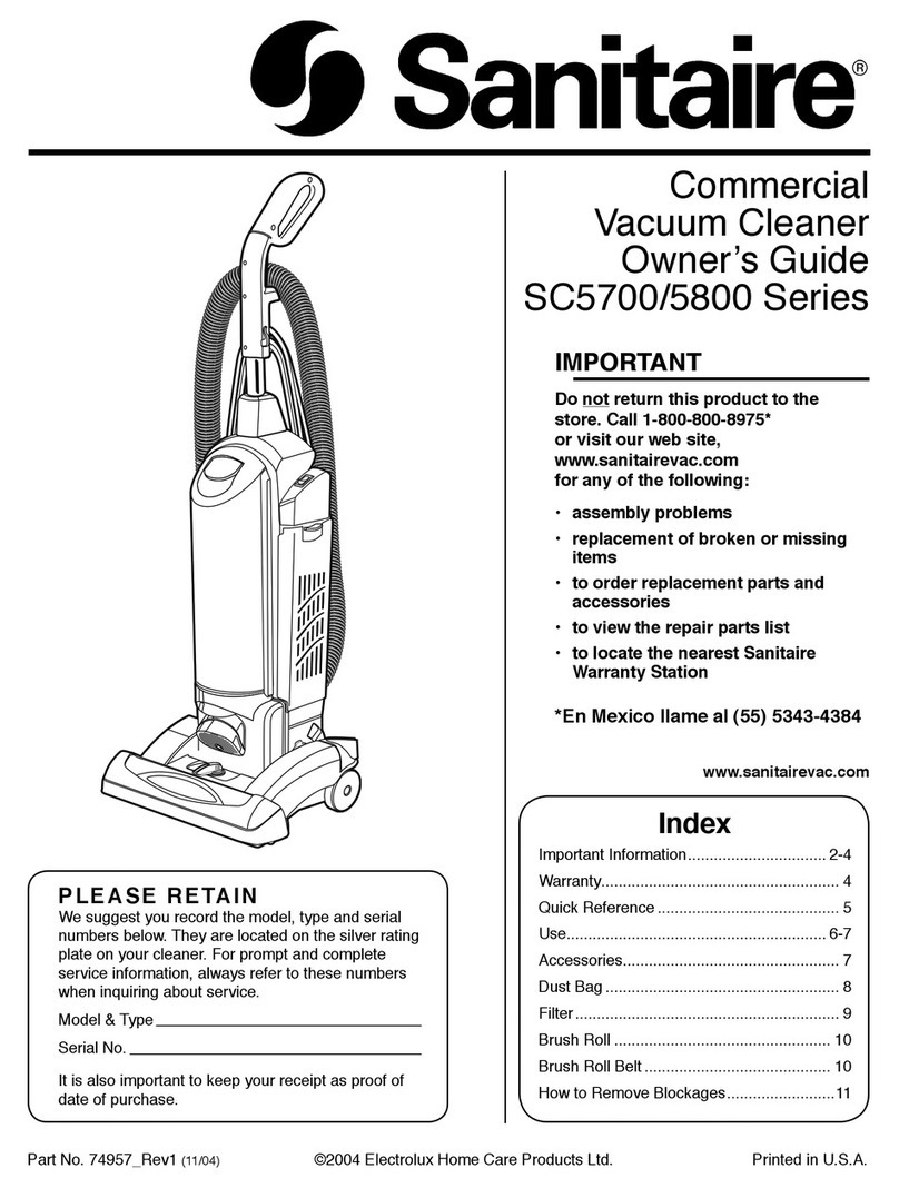 Sanitaire SC5700 Series owner's guide