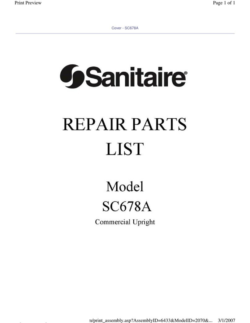 Sanitaire SC678A Repair parts list