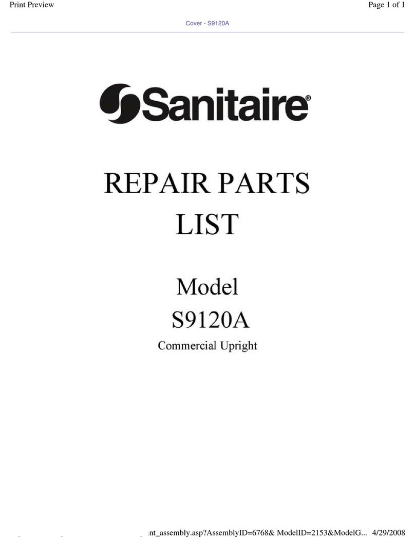 Sanitaire S9120A Repair parts list