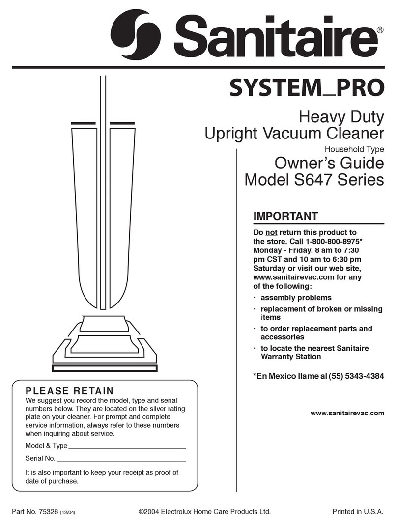 Sanitaire S647 Series owner's guide