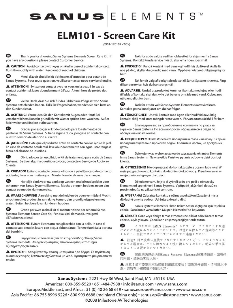 Sanus Systems Screen Care Kit ELM101 product manual Sanus Systems Screen Care Kit ELM101 product manual