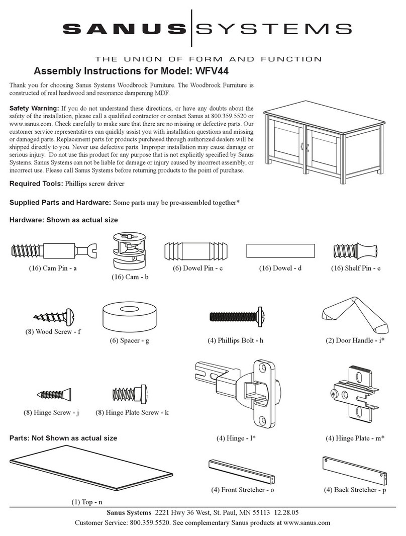 Sanus Systems WFV44 Installation guide Sanus Systems WFV44 Installation guide