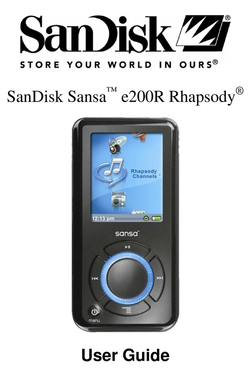 SanDisk Sansa e200R Rhapsody User manual