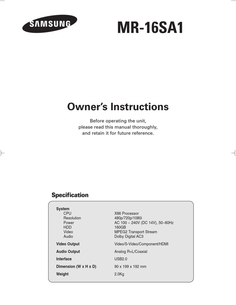 Samsung MR-16SA1 User manual