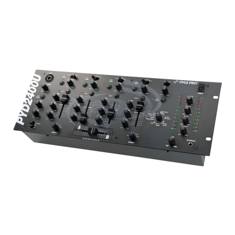 Pyle Pro 4 CHANNEL PROFESSIONAL MIXER PYD2400U User manual