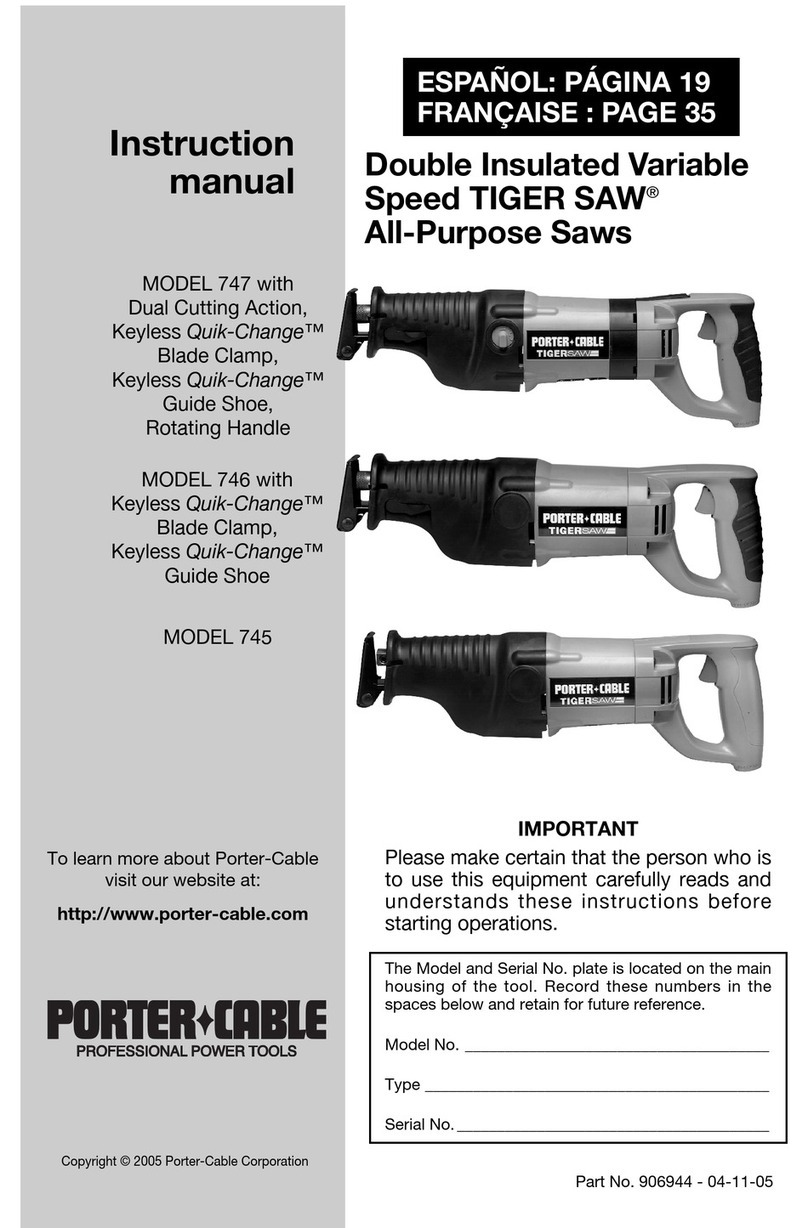 Porter-Cable 747 instruction manual