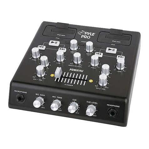 Pyle Pro 2 Channel Dual iPod DJ Mixer PDMXi4U owner's manual