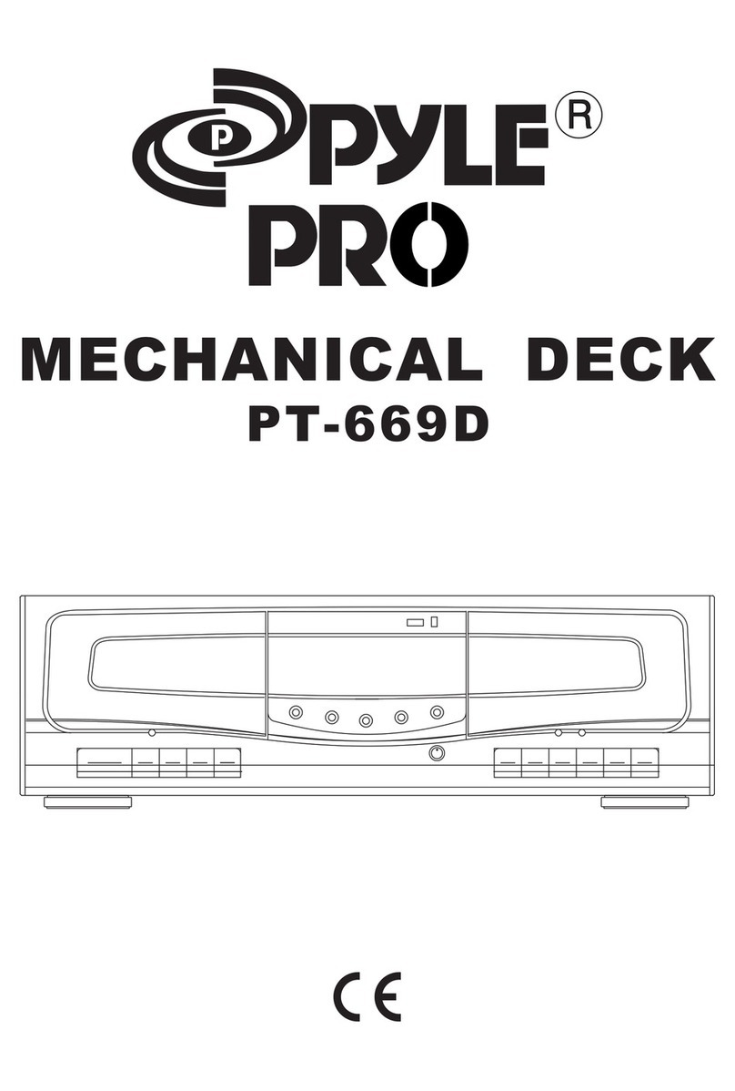 PYLE Audio Mechanical Deck PT-669D operating instructions