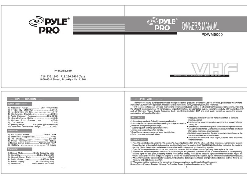 Pyle Pro Professional Series PDWM5000 owner's manual