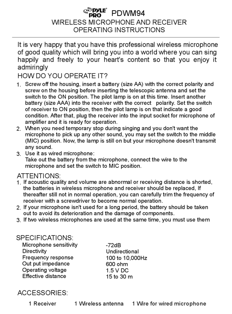 Pyle Pro PDWM94 operating instructions